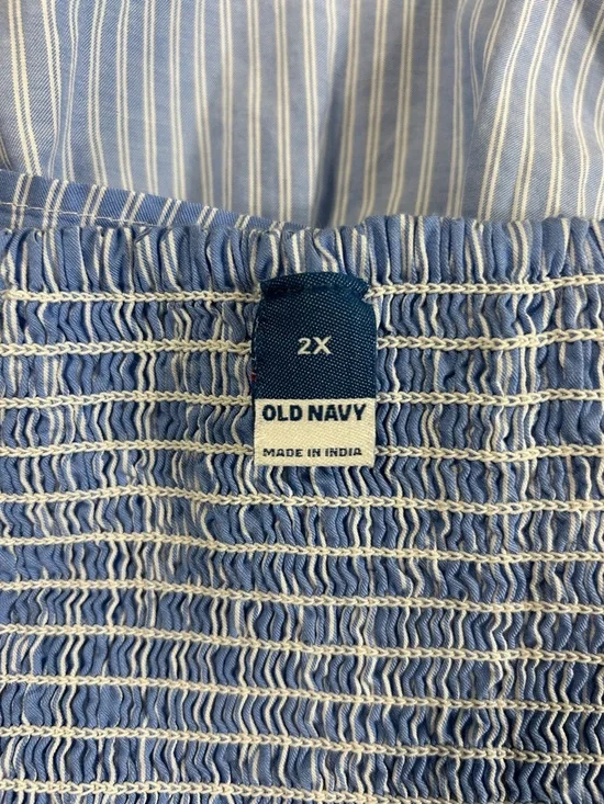 Old Navy Blue & White Striped Peplum Cami Top Size 2X - Picture 5 of 9